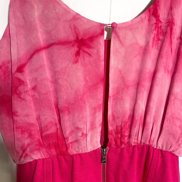 ALICE + OLIVIA Tie Dye Pink Stretch Sleeveless Tank Dress - Picture 7 of 10